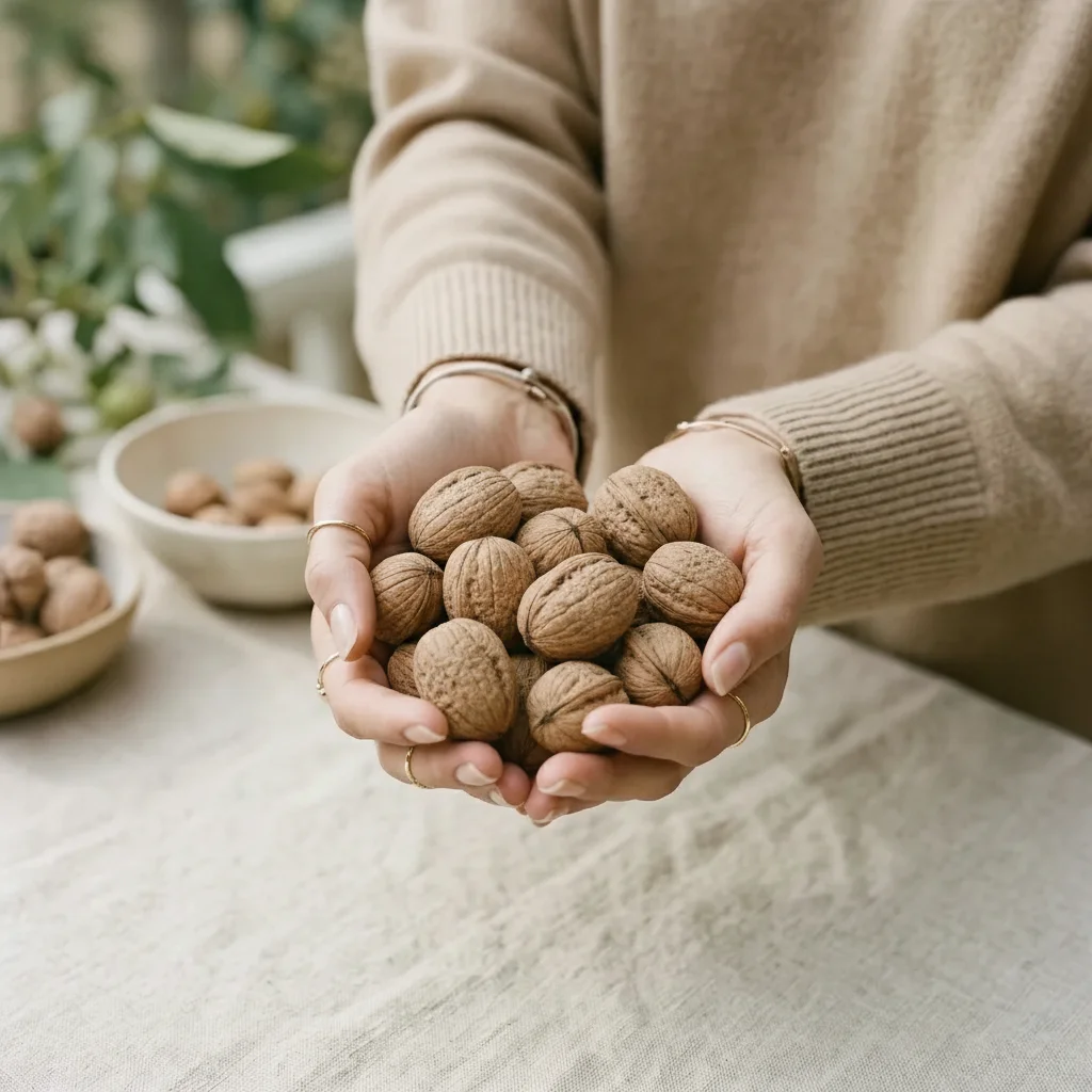 Harvesting walnuts